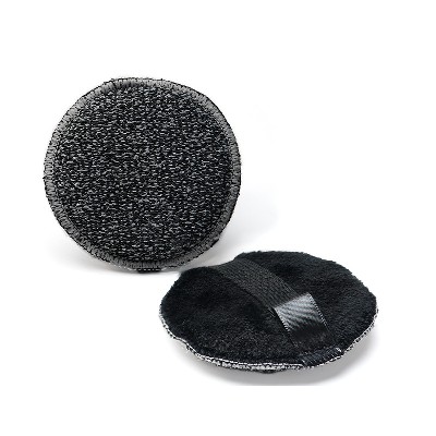 Bamboo charcoal dual texture facial wash and cleansing, skin friendly nylon sponge facial cleaning tools wholesale manufacturer