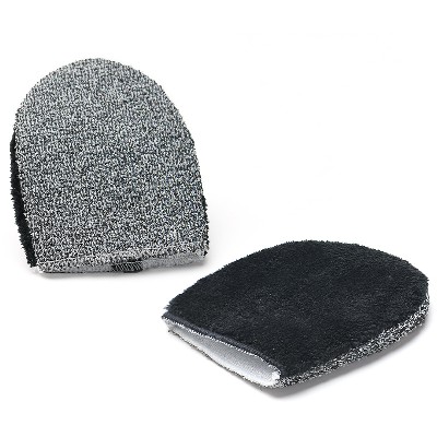 Bamboo charcoal dual texture face washing gloves for women's facial cleansing, skin friendly facial cleaning tools wholesale manufacturer