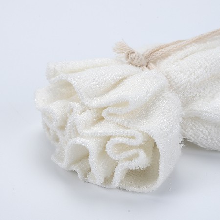 White bamboo fiber bath ball, bathroom scrub bath, flower bath ball, scrub bath, soft PE exfoliating foam ball