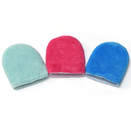 Double textured face washing gloves for women's facial cleansing, skin friendly facial cleaning tools wholesale manufacturer
